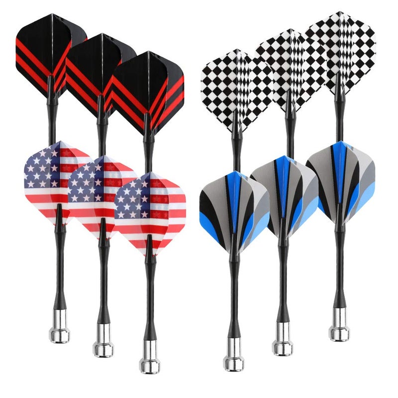 accmor سهام مغناطيسية من أكمور، 12 قطعة بديلة من السهام البلاستيكية للوحة السهام - Image 1